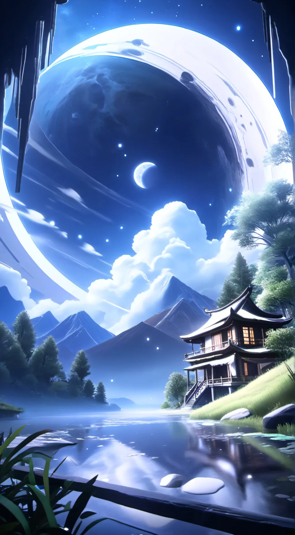 ai character: 💙🌙луна🌙💙 background