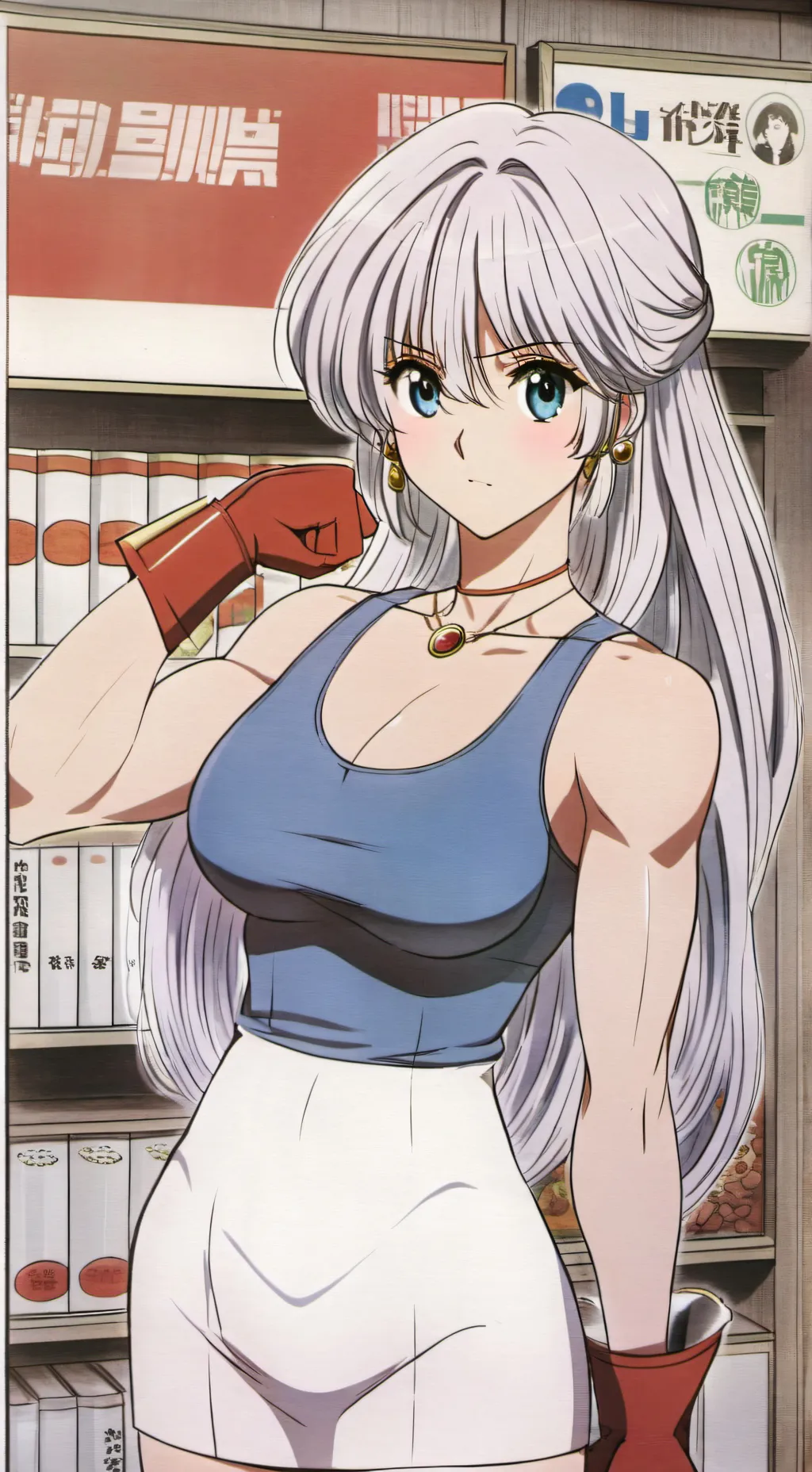 ai character: Muscles Mommy  background
