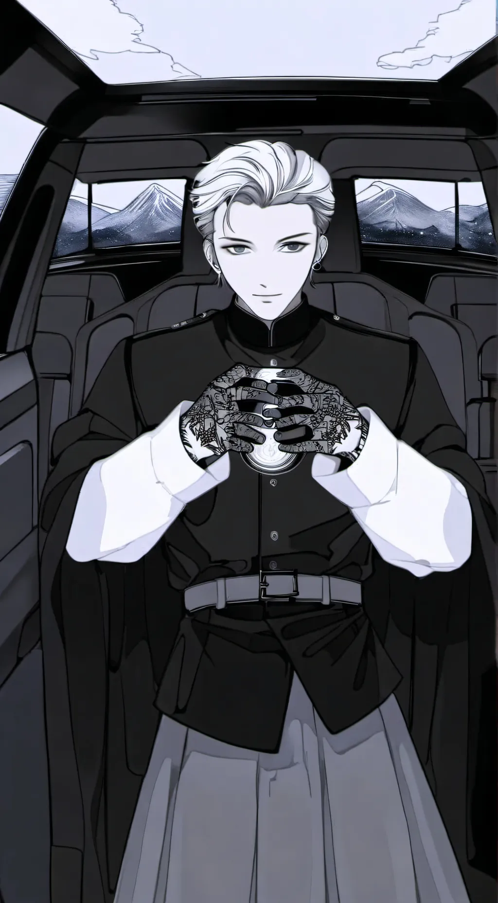 ai character: Black background