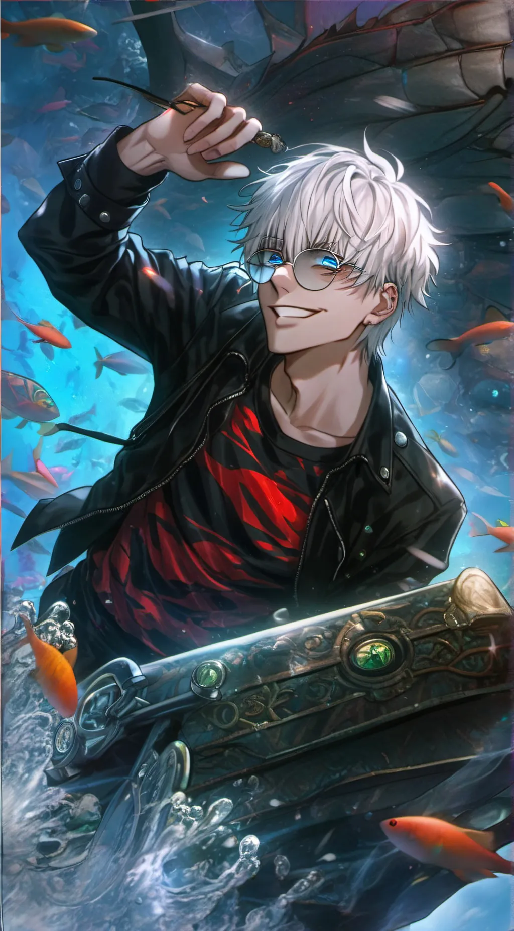 ai character: GOJO SATORU background