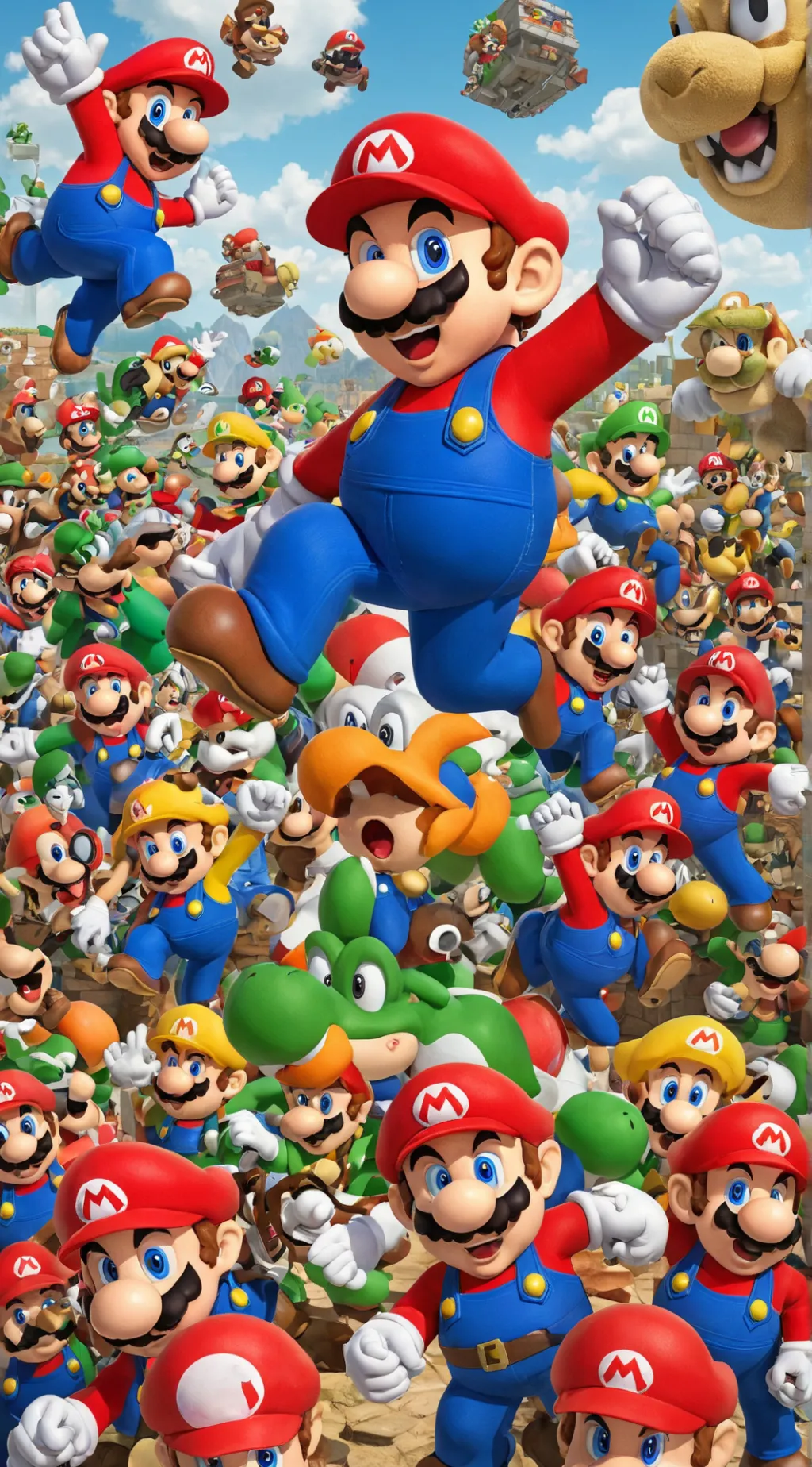 ai character: All the Mario's! background