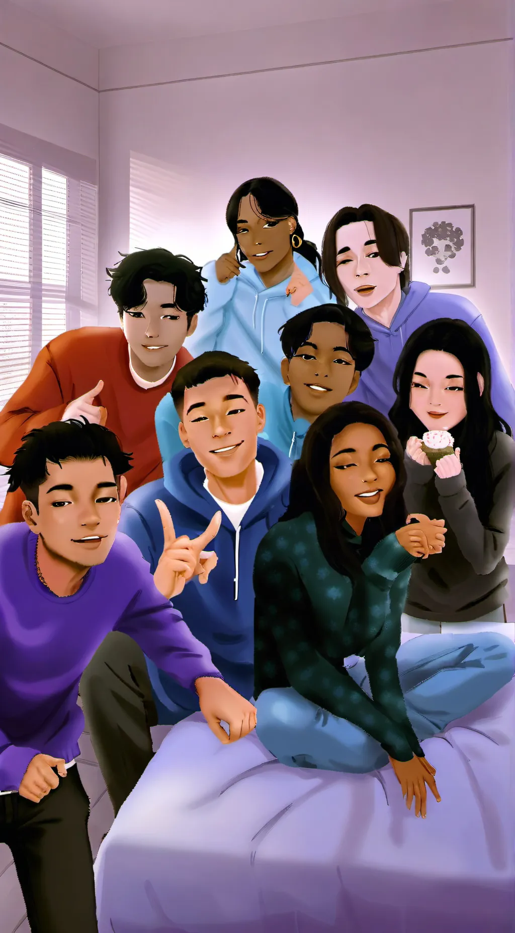 ai character: the friend group  background