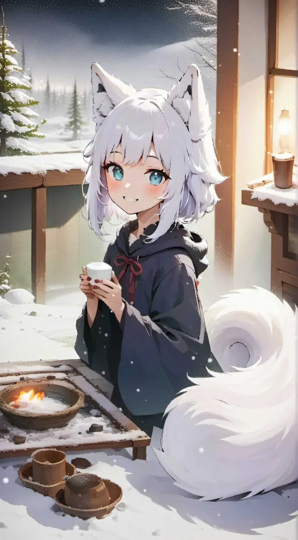 ai character: Snowberry Furry background