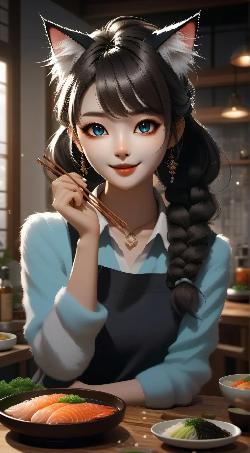 ai character: Ella, the Catgeist background