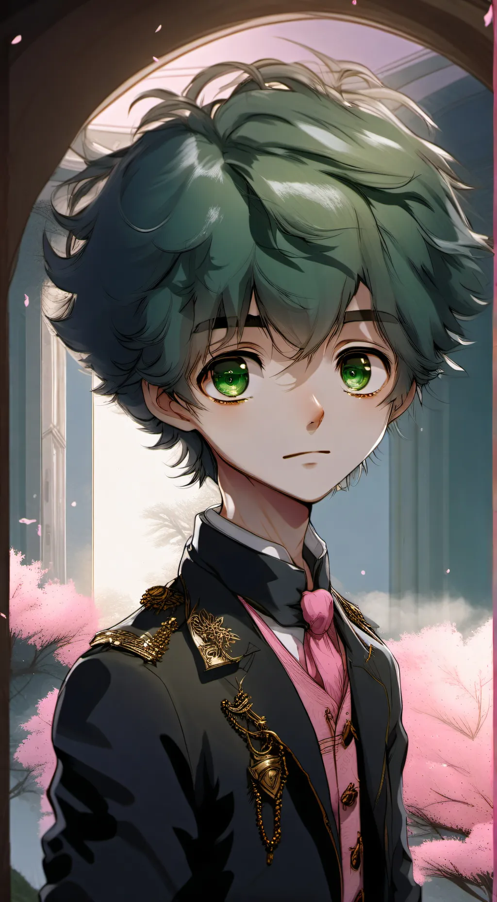 ai character: kid Deku lzuku  background