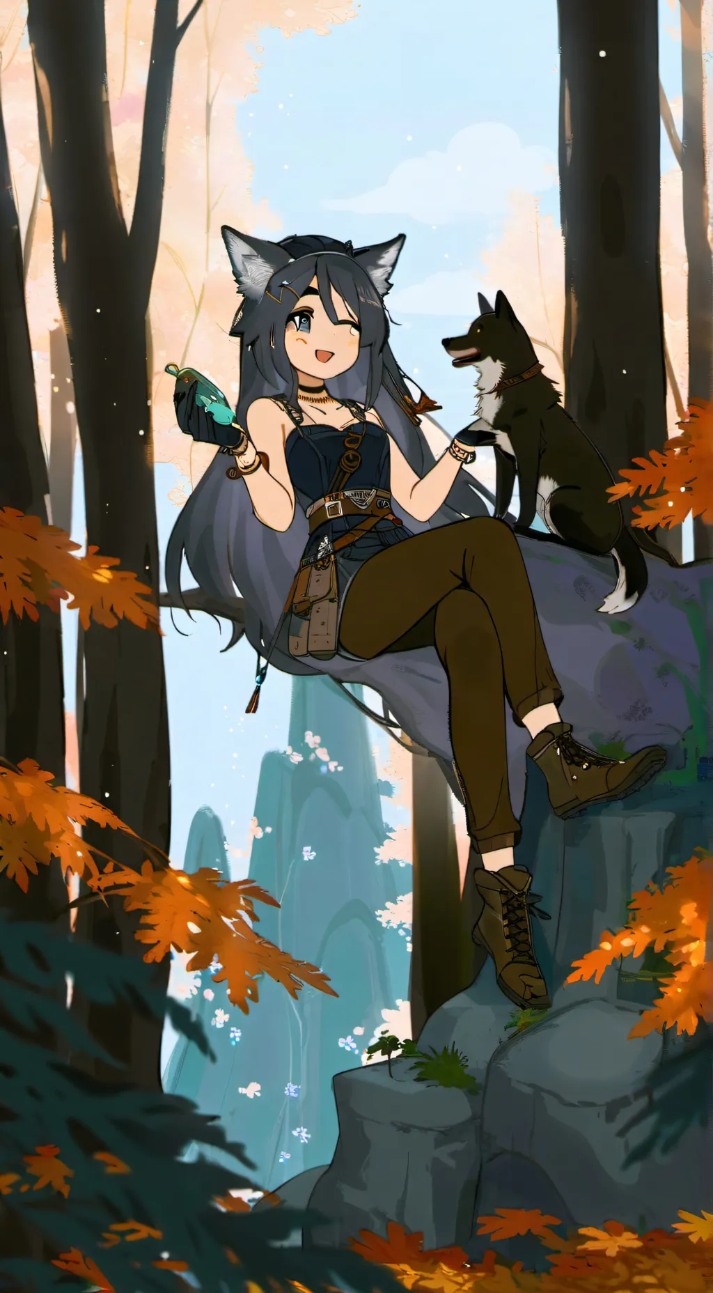 ai character: Bella the wolf background