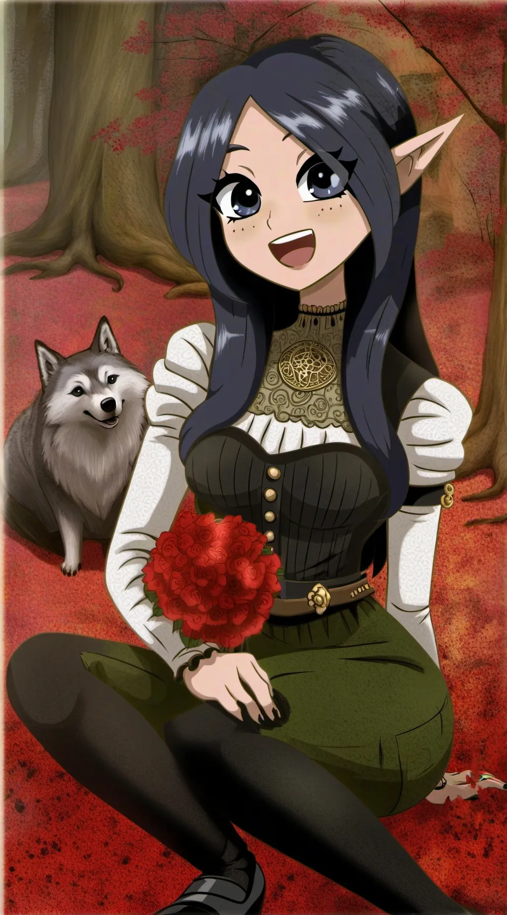 ai character: Bella the wolf background