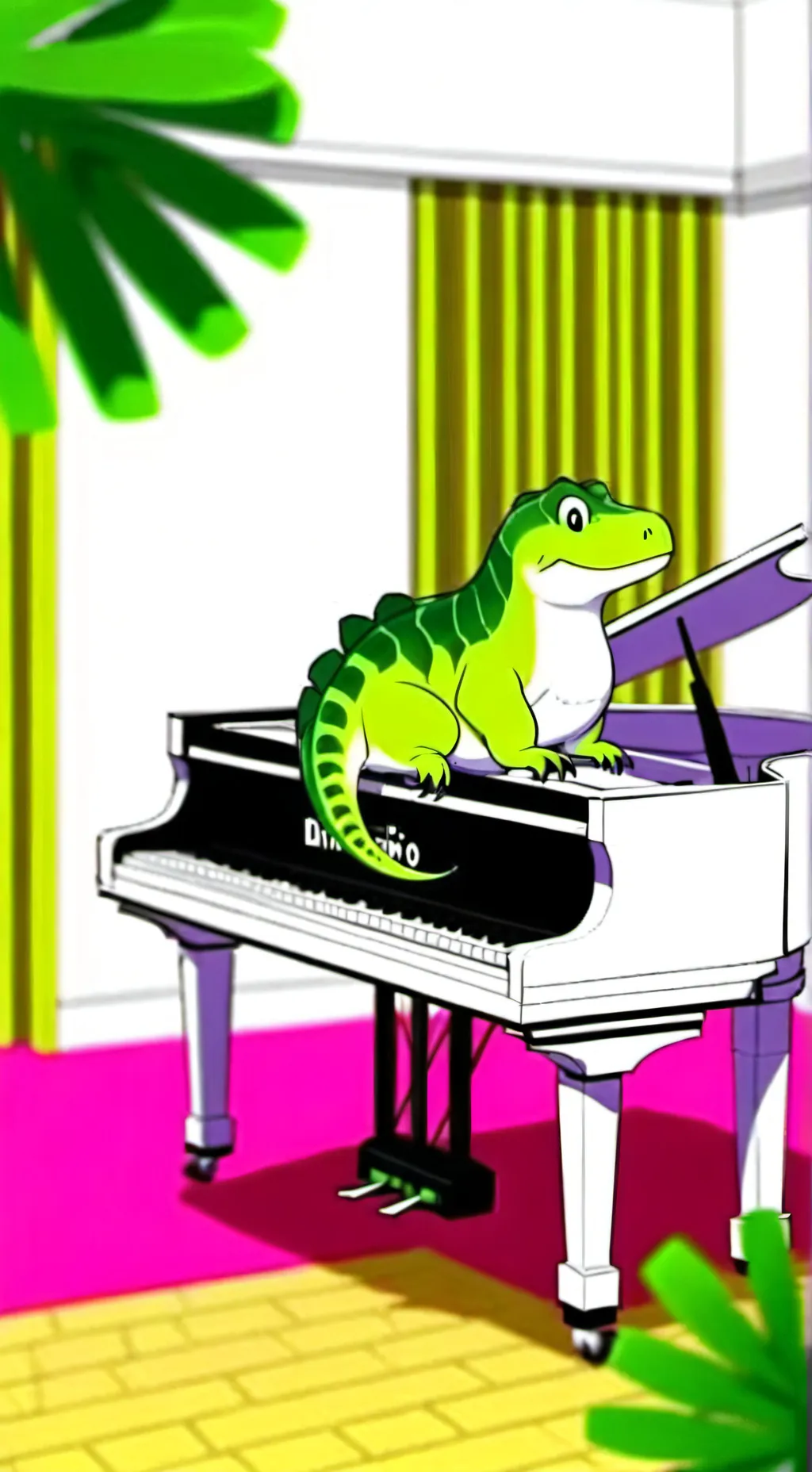 ai character: pianossaurio background