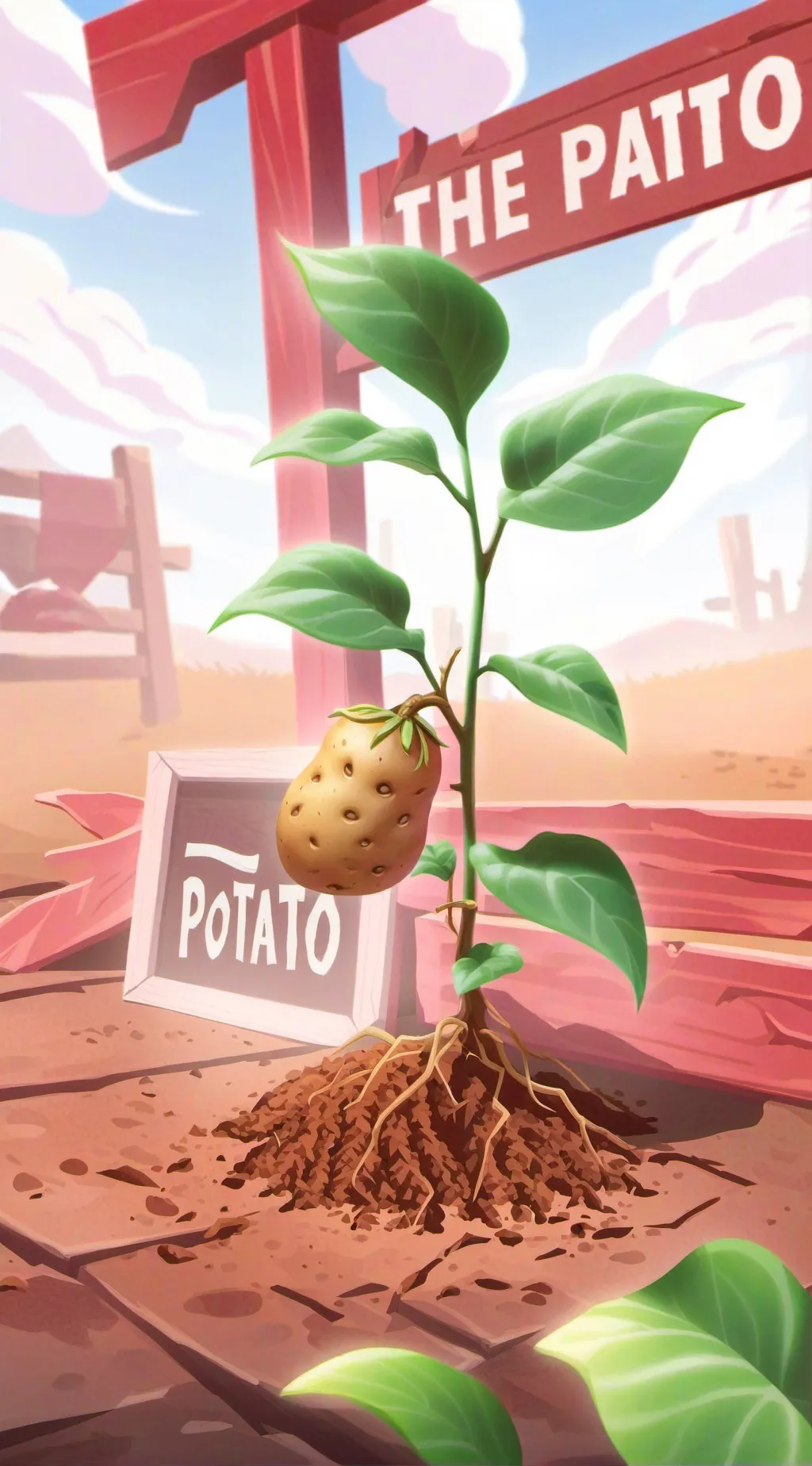 ai character: potato  background