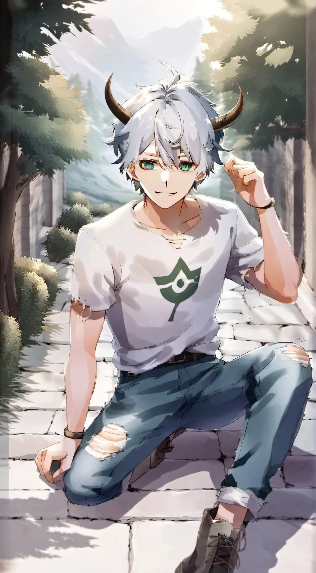ai character: Leaf  background