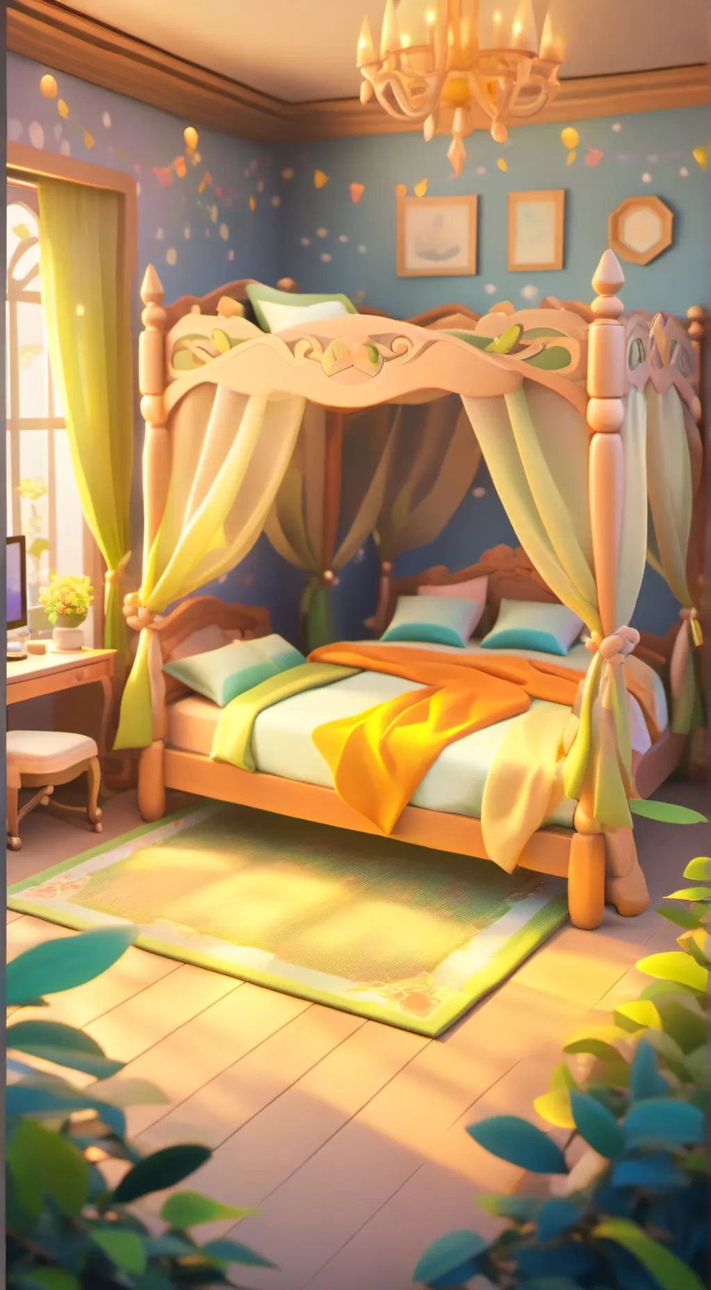 ai character: JJK sleep over background