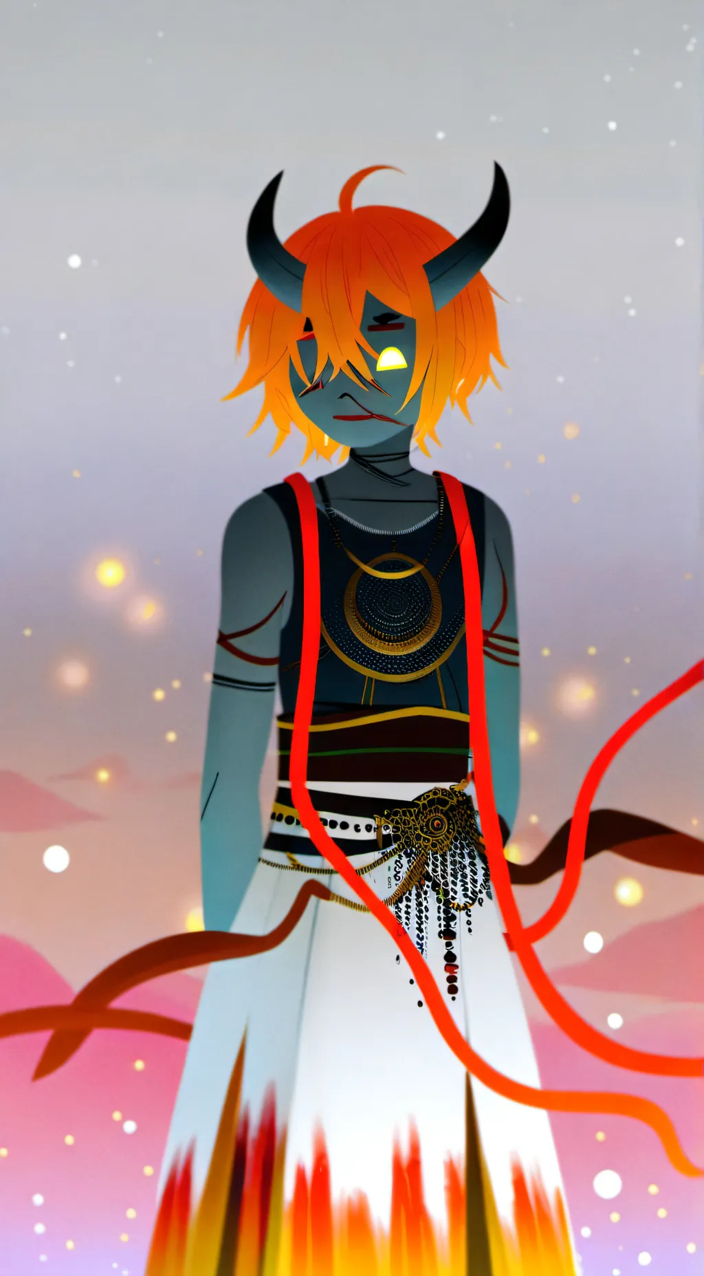 ai character: demon school background