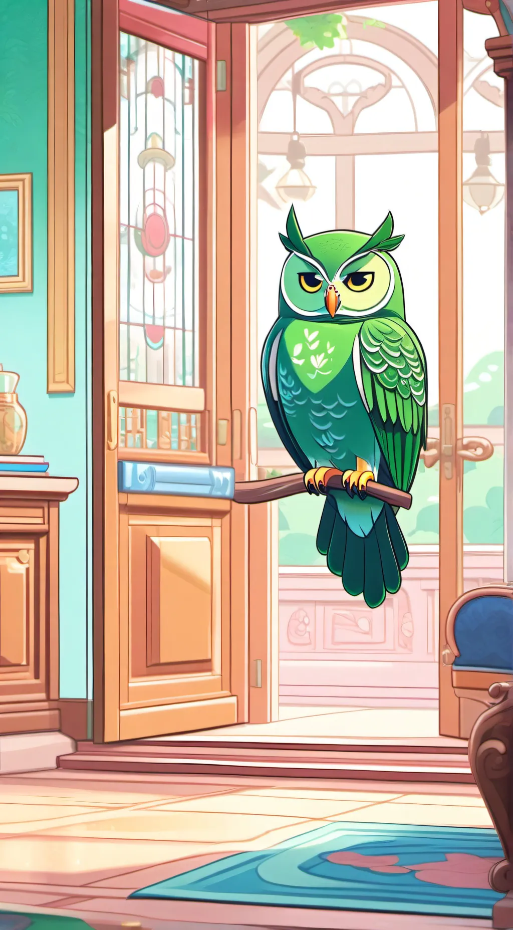 ai character: mad Duolingo  background