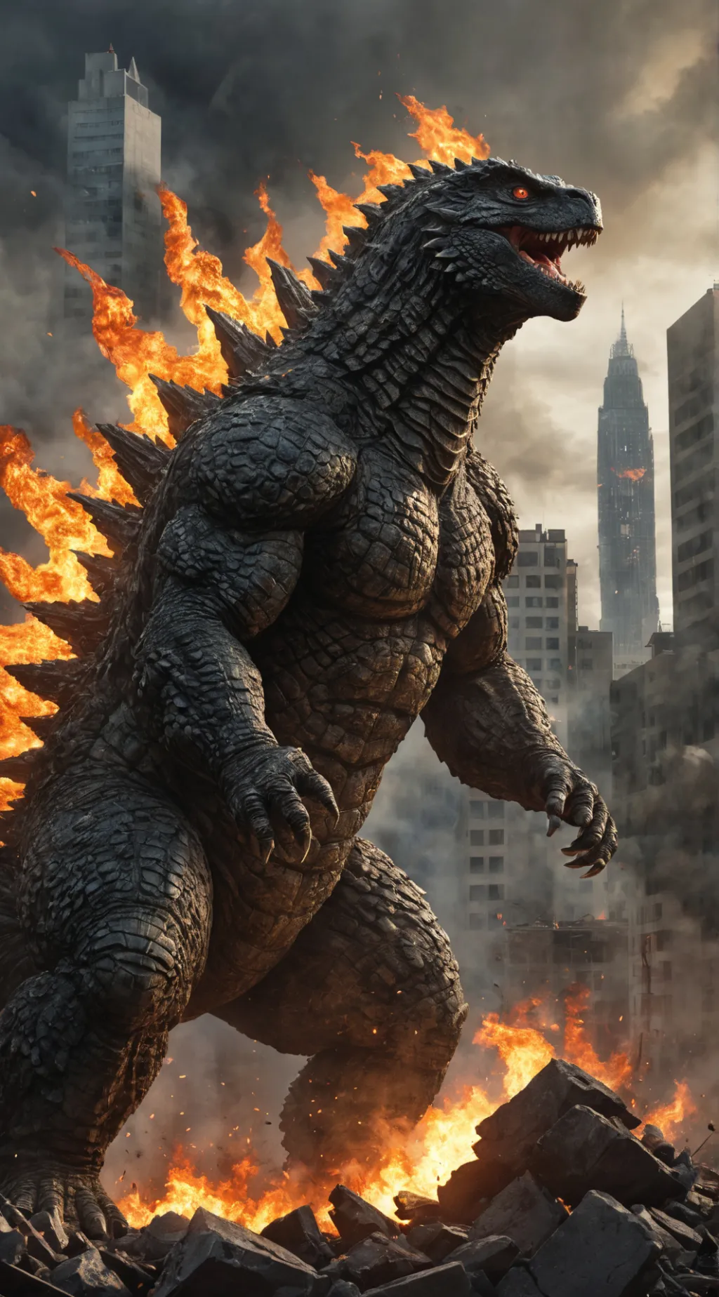 ai character: Godzilla background