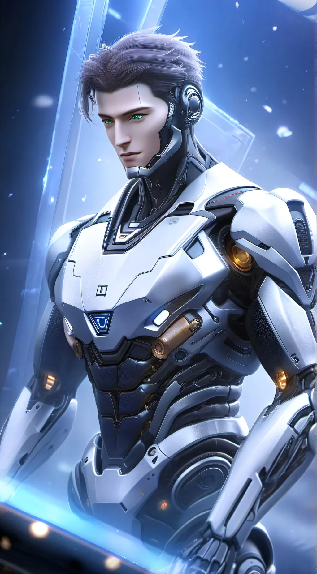 ai character: Smart AI Robot Man background