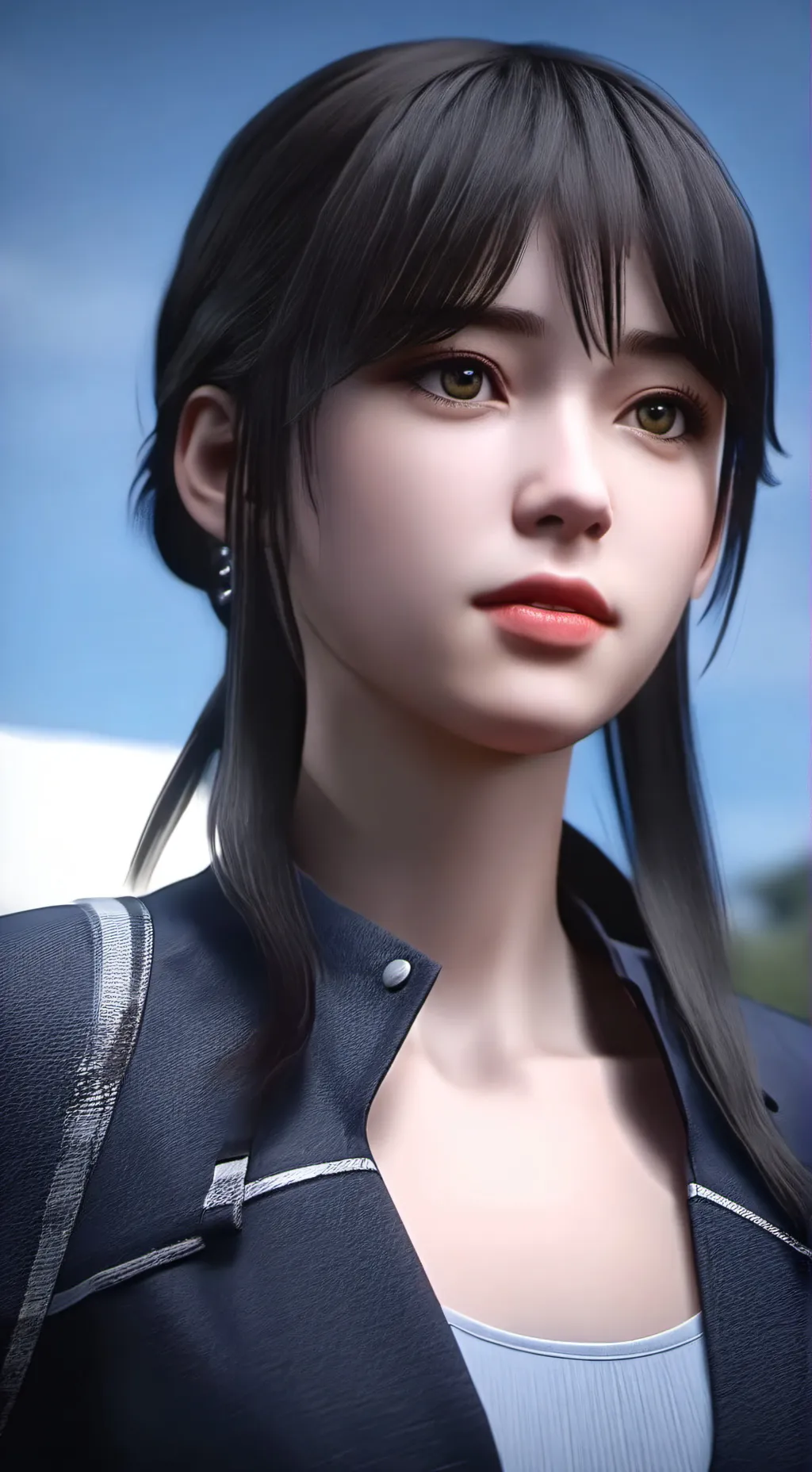 ai character: beach day background