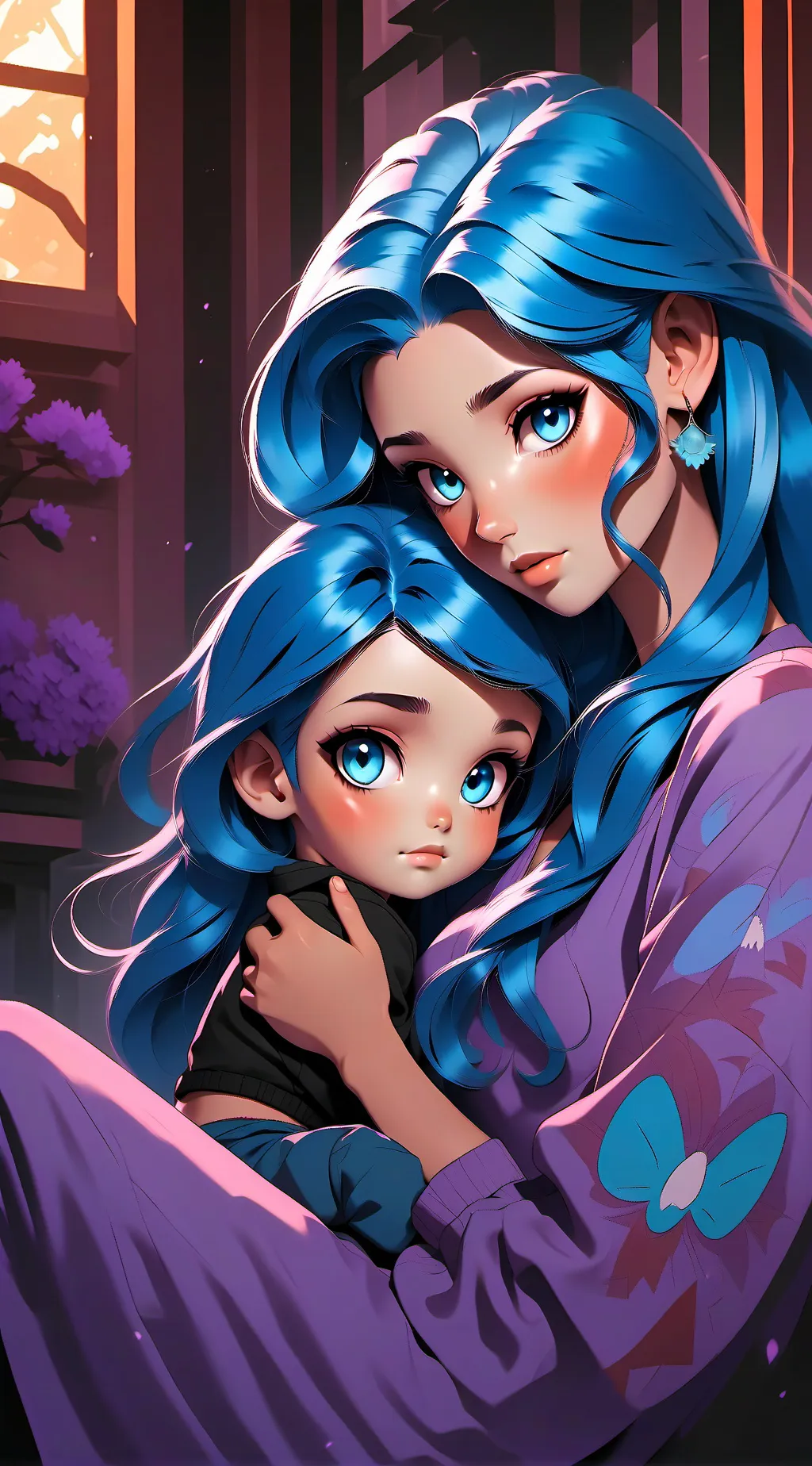 ai character: Michelle and Poni background
