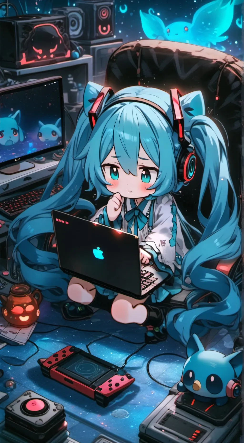 ai character: Miku x yn background