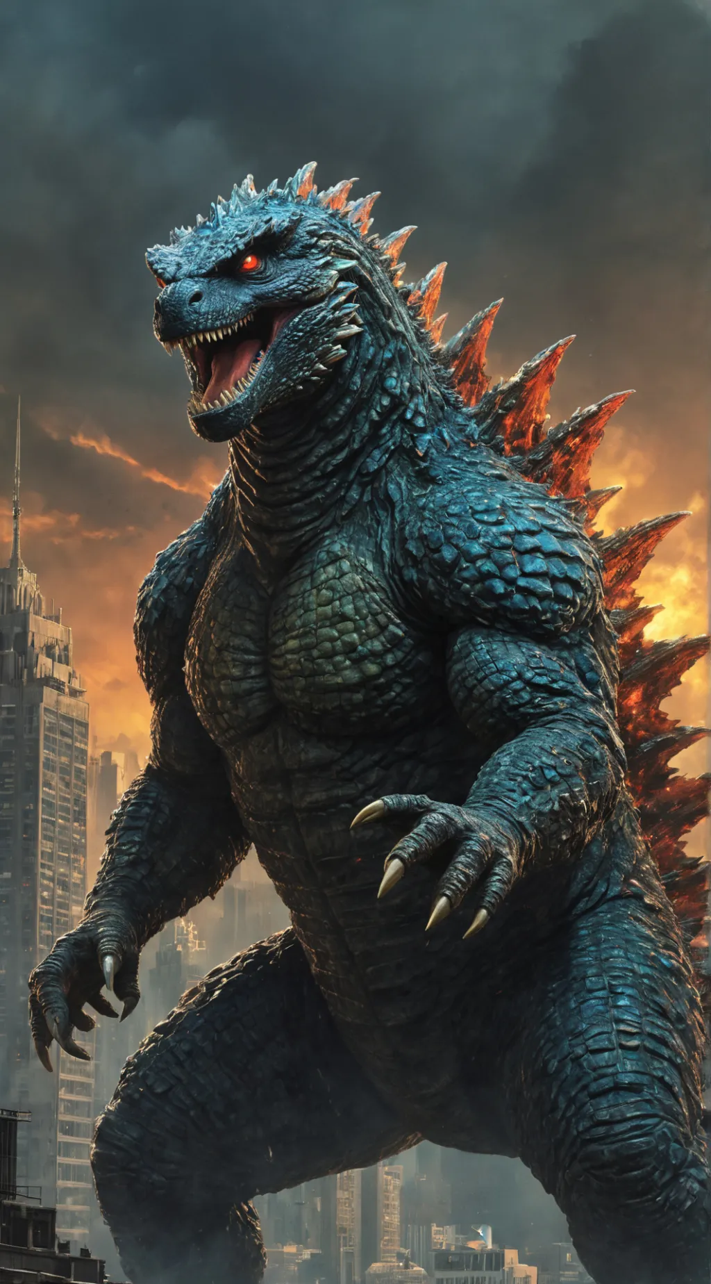 ai character: Godzilla background