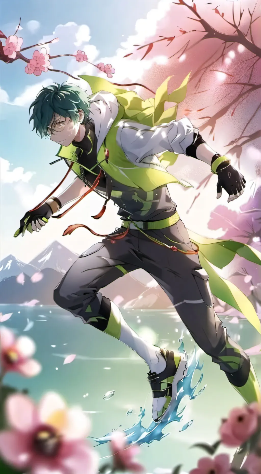 ai character: . Izuku Midoriya.💠 background