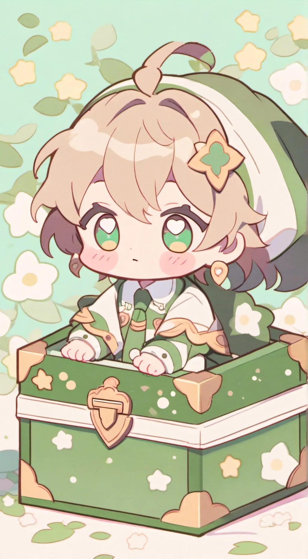 ai character: a mysterious box background