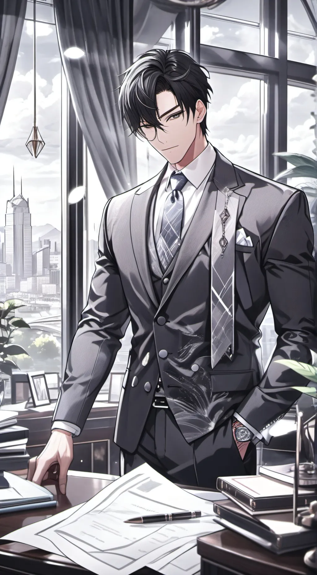 ai character: Demien (your boss) background