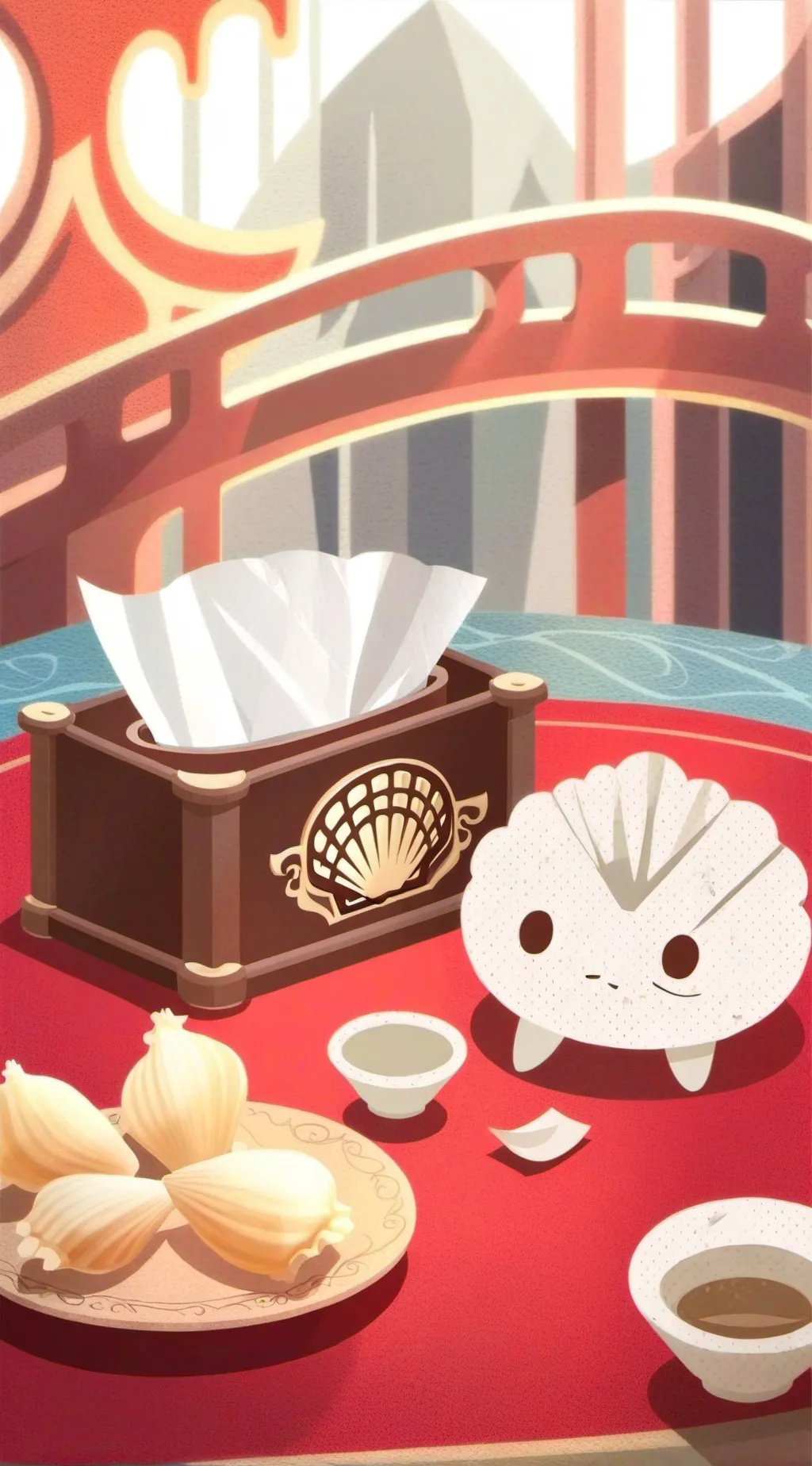 ai character: CLEANING 🧹FOSSIL🐚 background