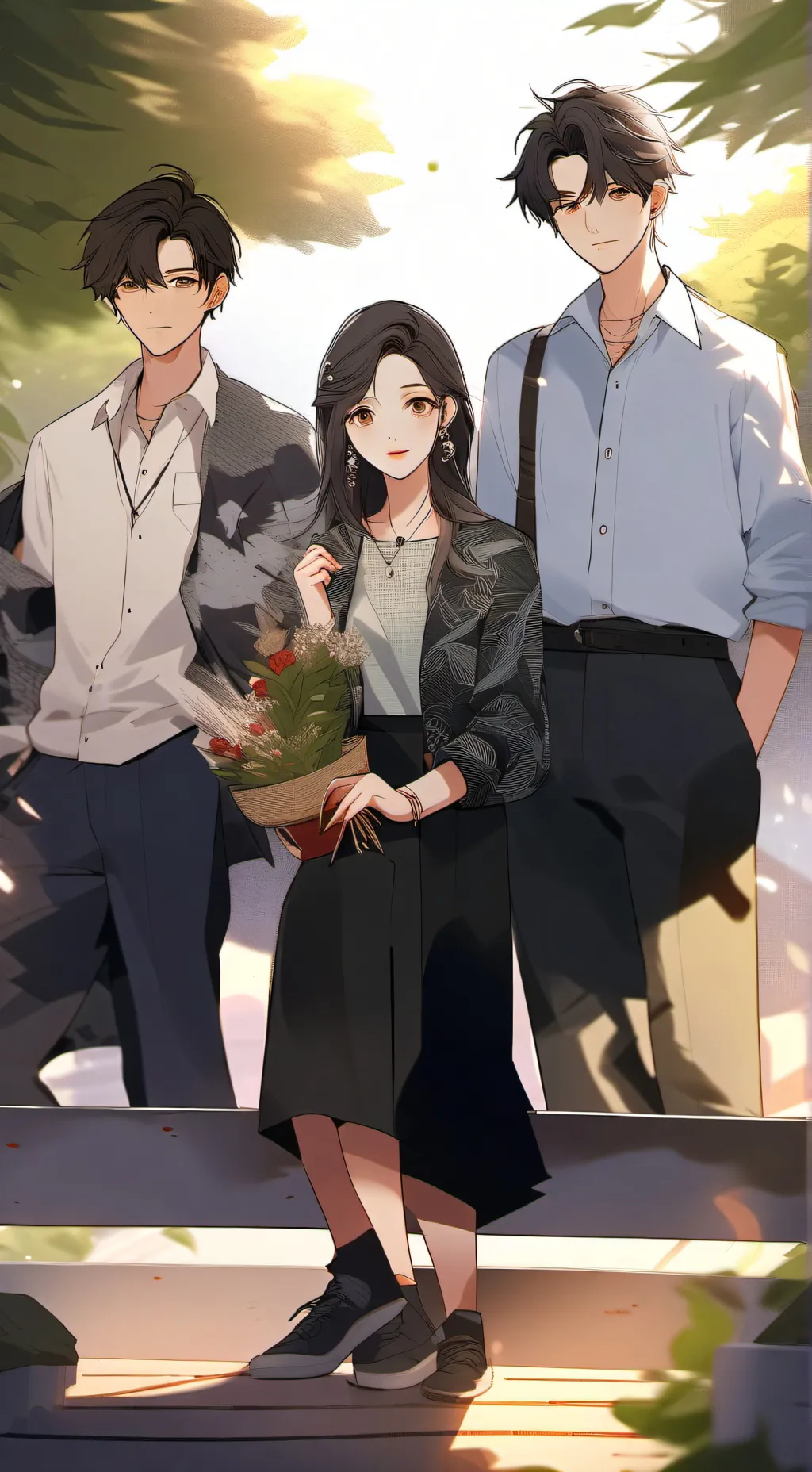 ai character: Group of people background