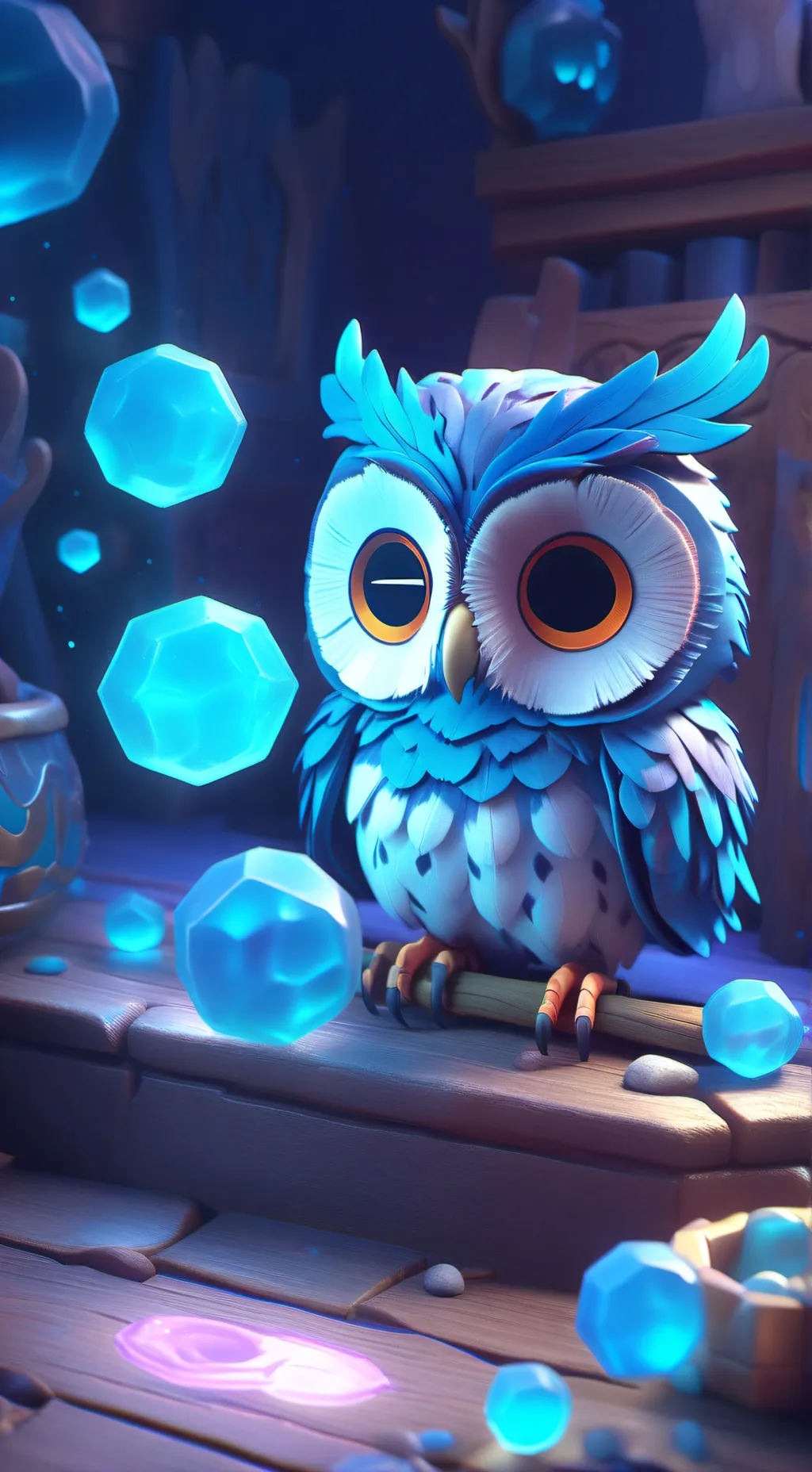 ai character: owlesque  background