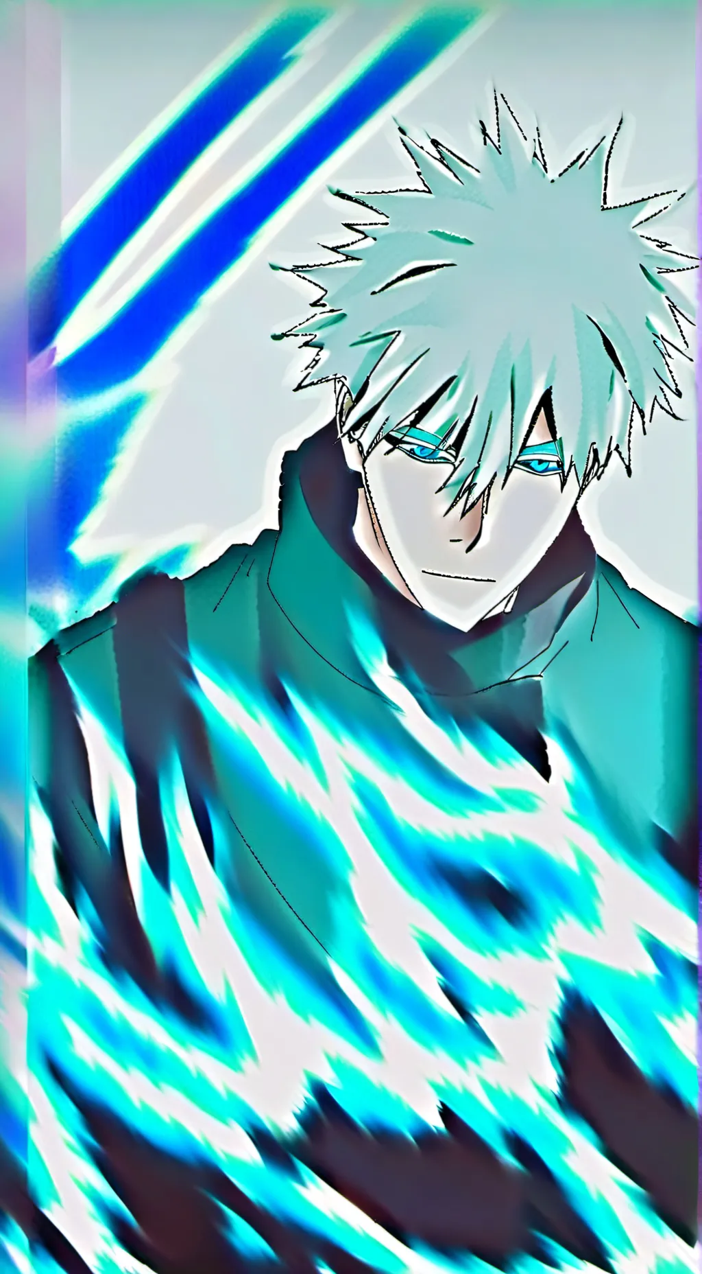 ai character: Satoru gojo aweake background