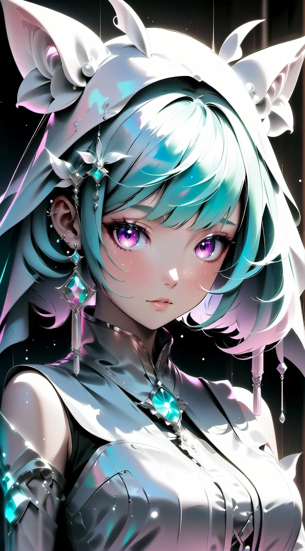 ai character: Lisa neon background