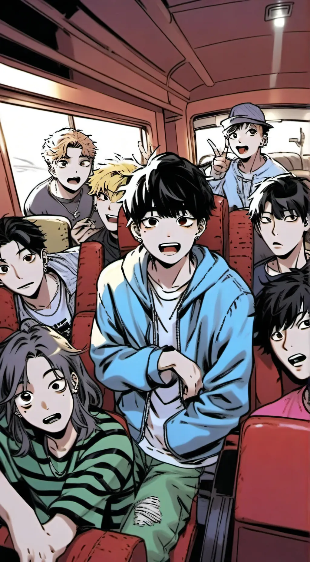 ai character: SKZ DRAMA background