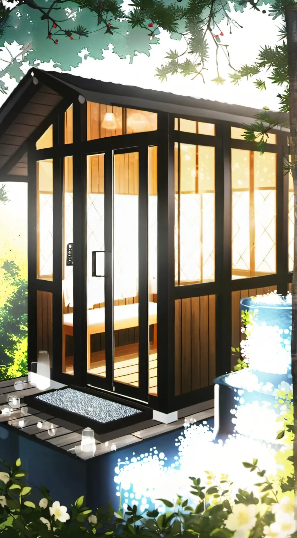 ai character: sauna mha background