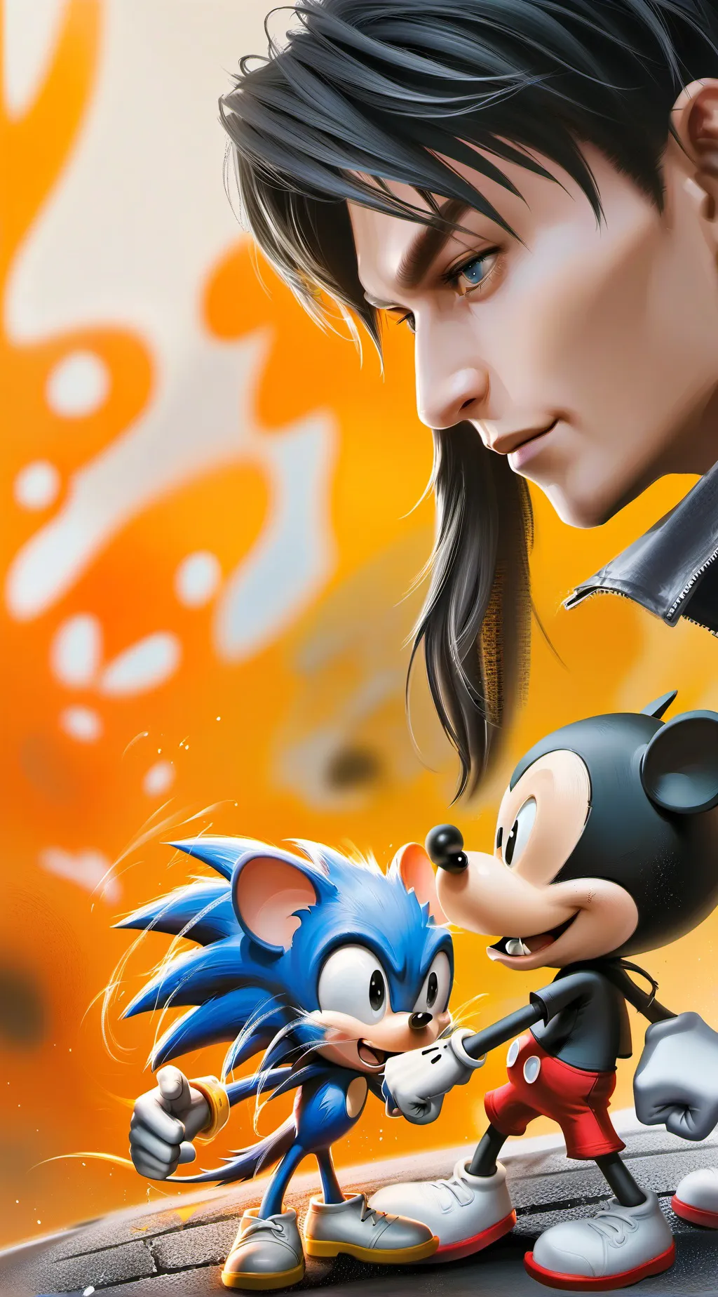 ai character: Sonic 3 vs mufasa background