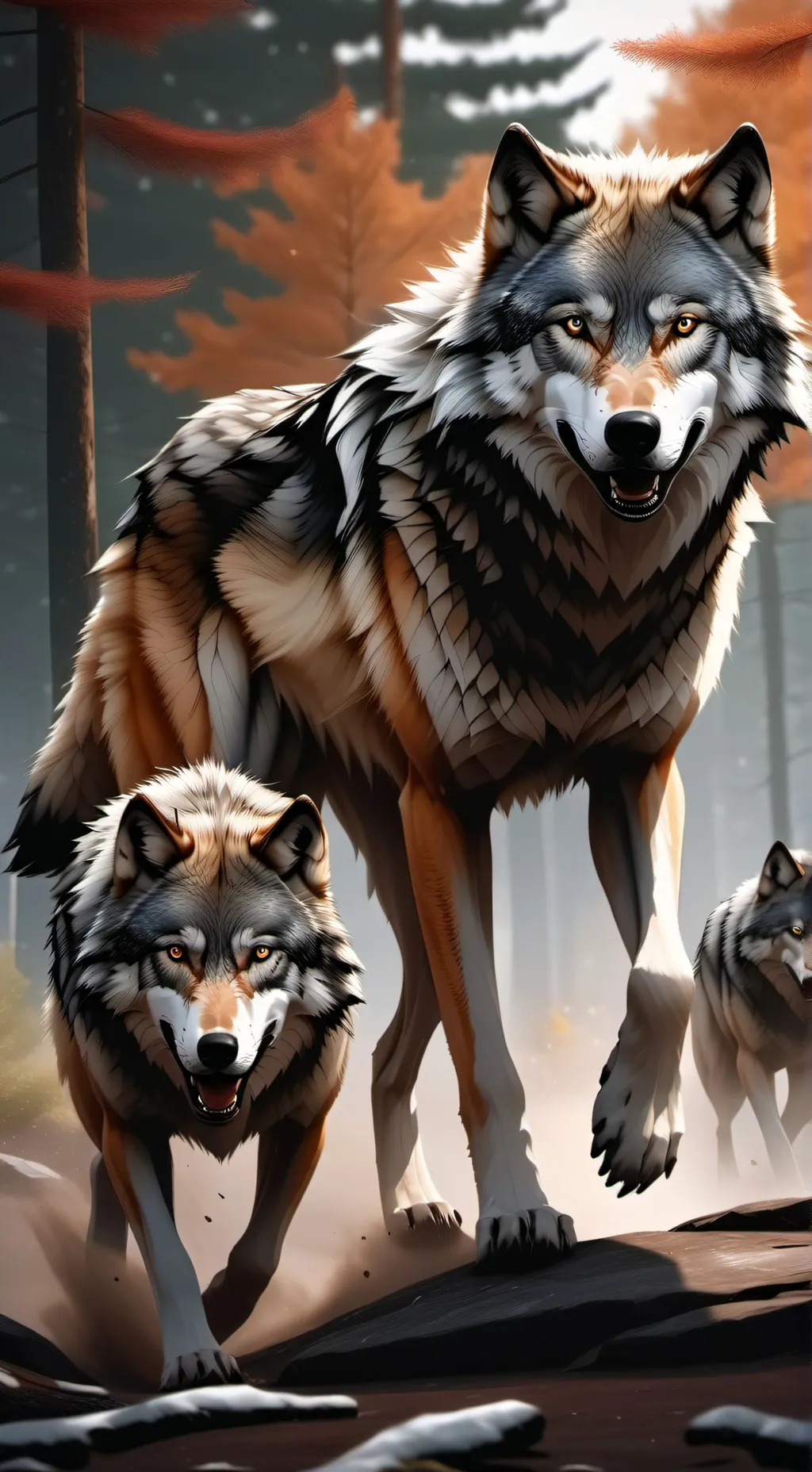 ai character: wolf attack 1vv2 background
