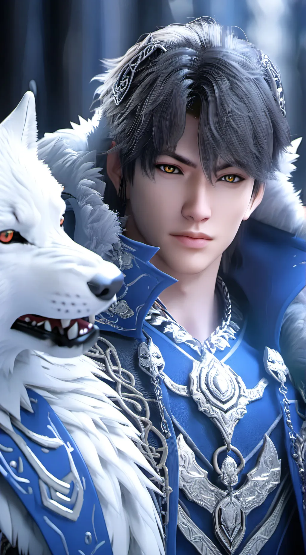 ai character: Wolf king/ Jordan  background