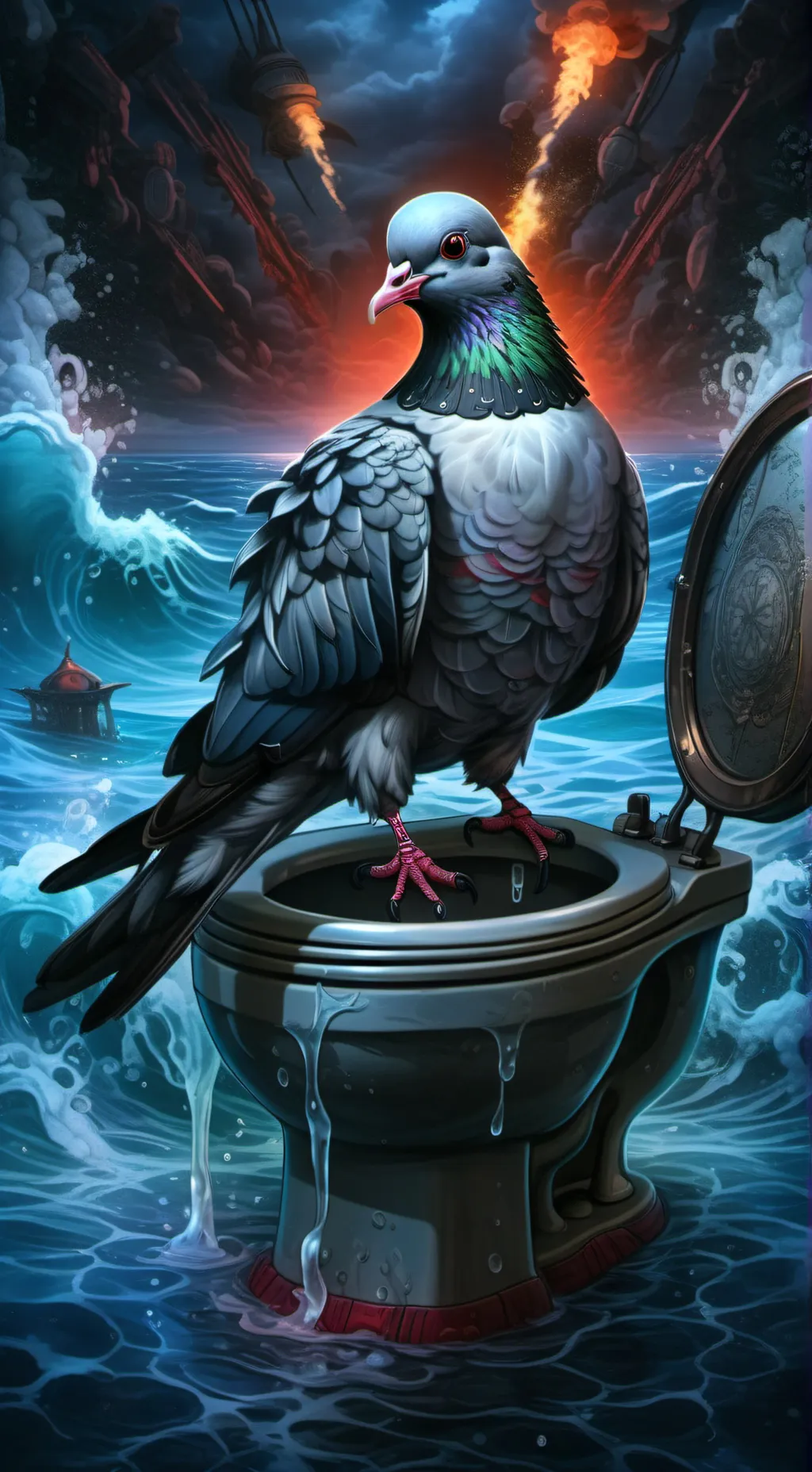 ai character: pigeon  background