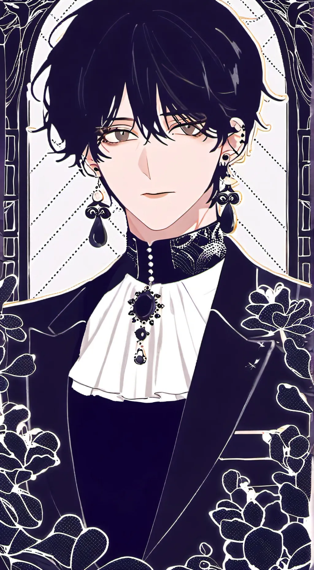 ai character: black saphire background