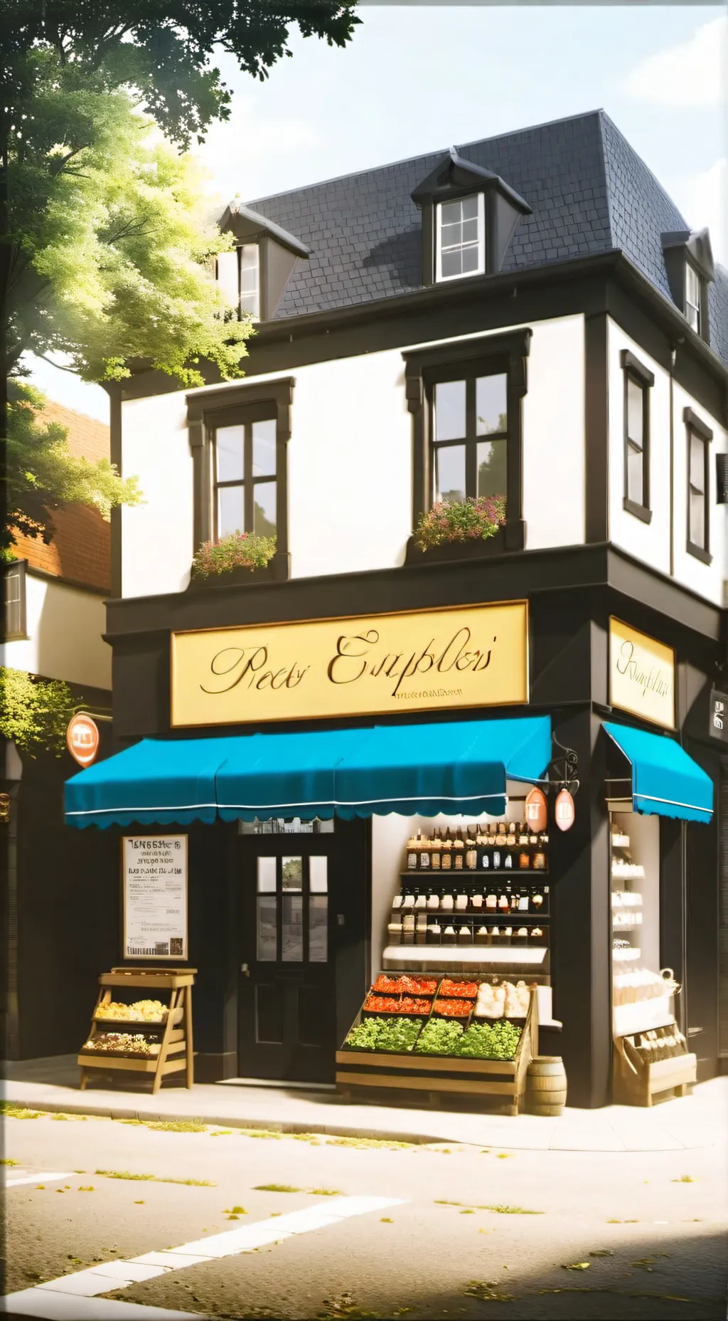 ai character: The corner store  background
