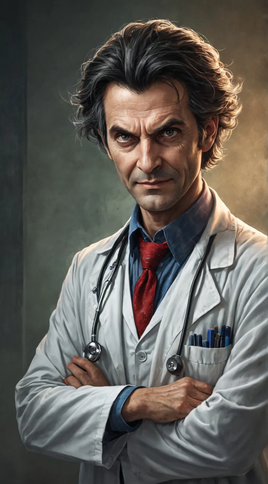 ai character: Evil doctor  background