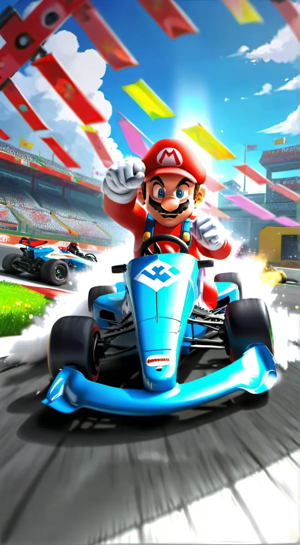 ai character: Mario kart eight  background