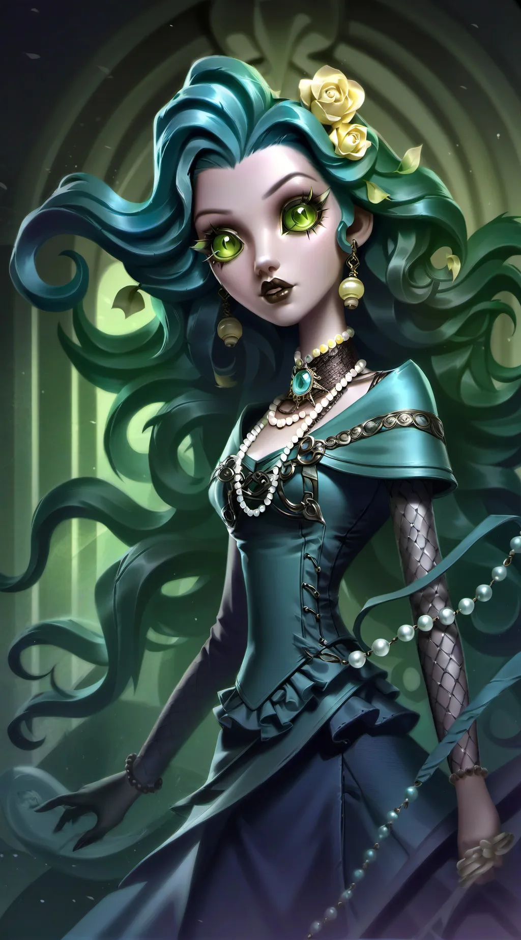 ai character: Lady Ice Spider background