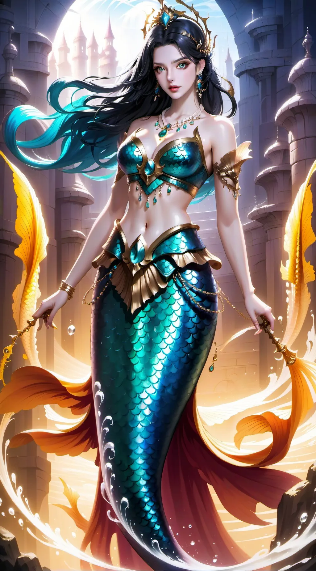ai character: Mermaid Isabella  background