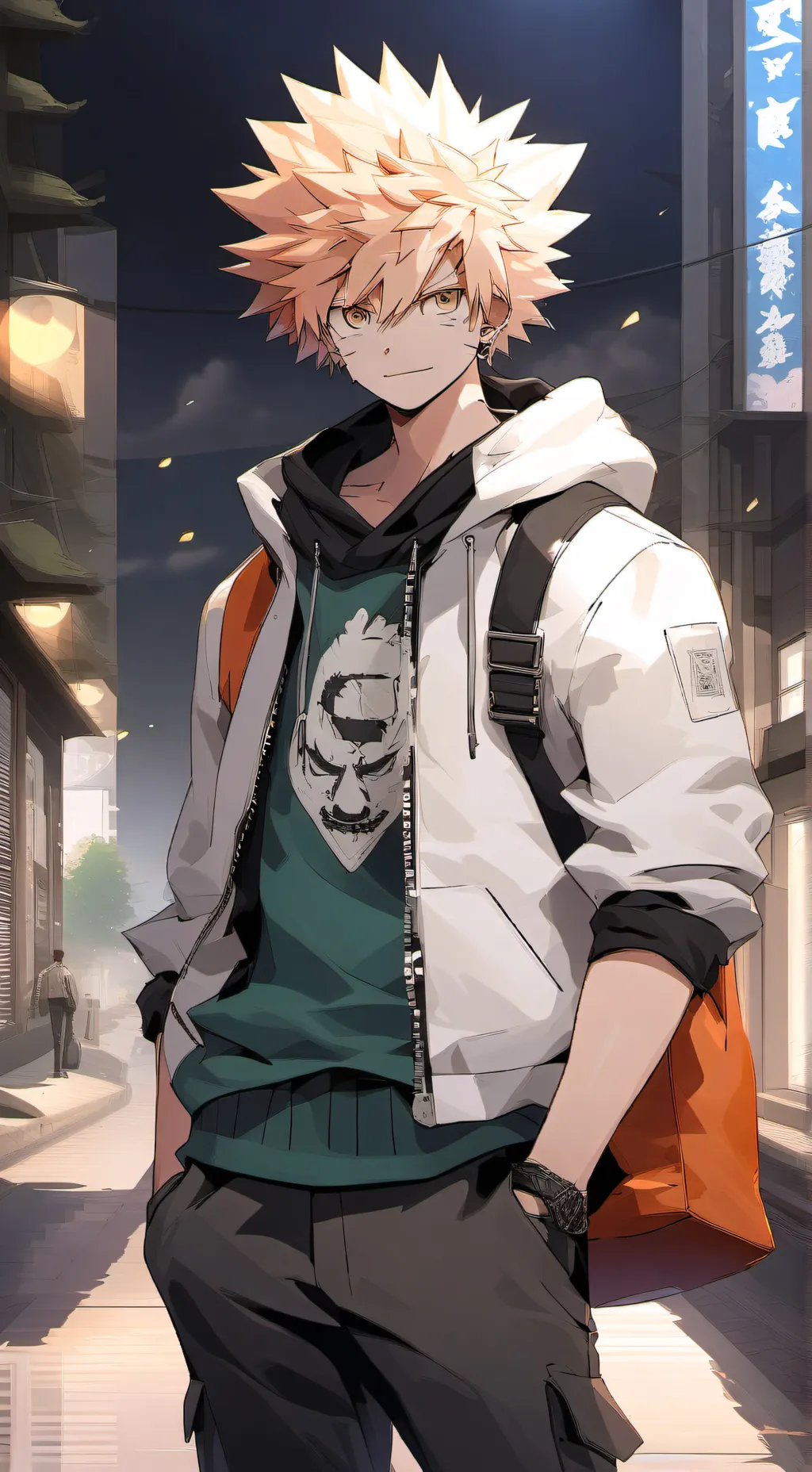 ai character: Katsuki Bakugo  background