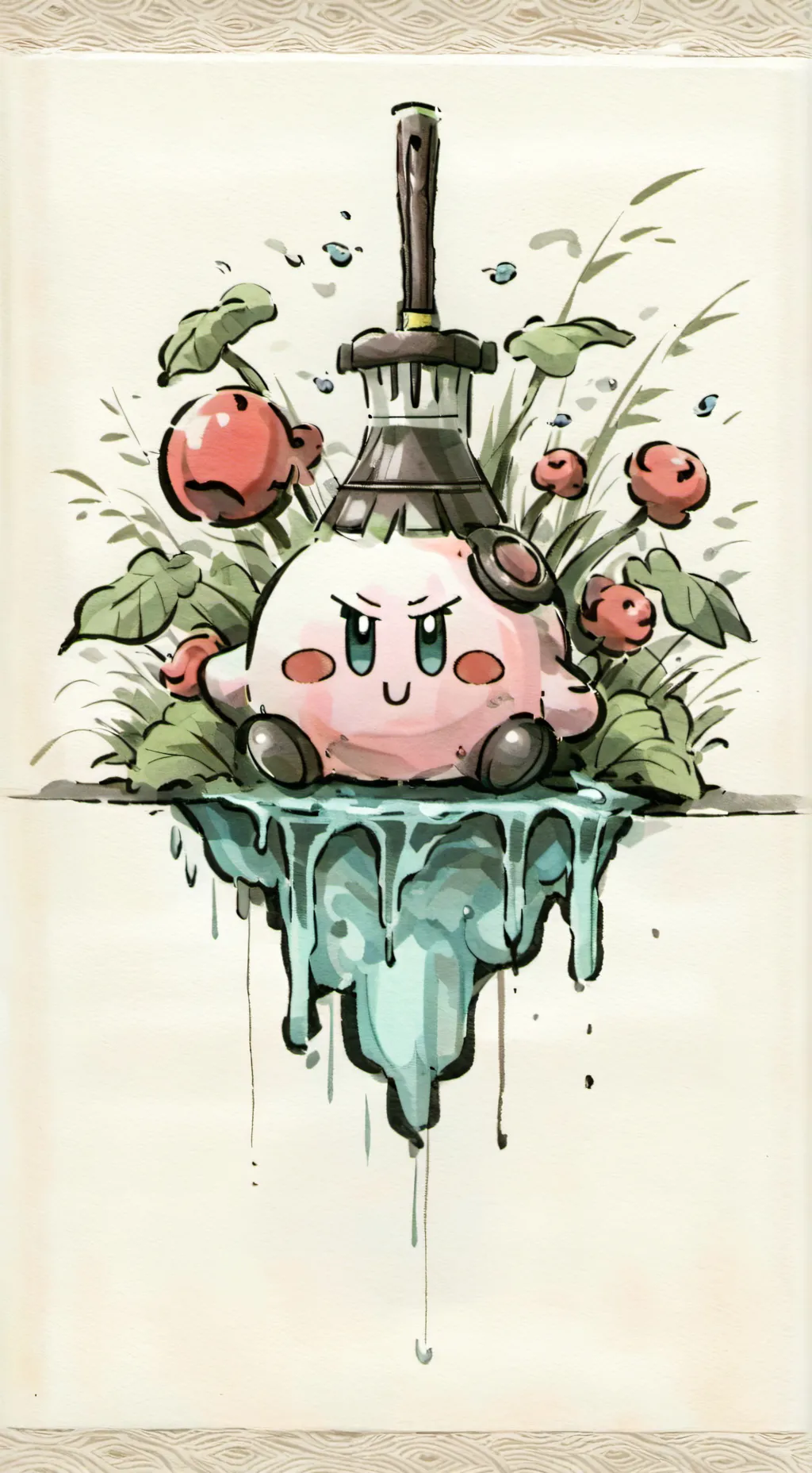 ai character: Evil Kirby 😈 background