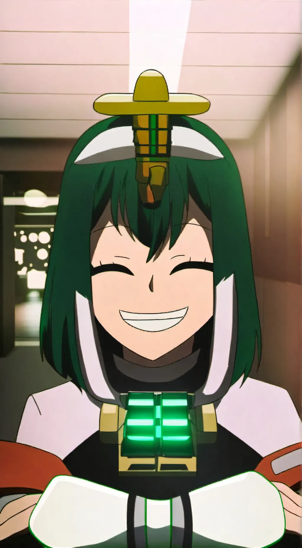 ai character: Tsuyu Asui  background