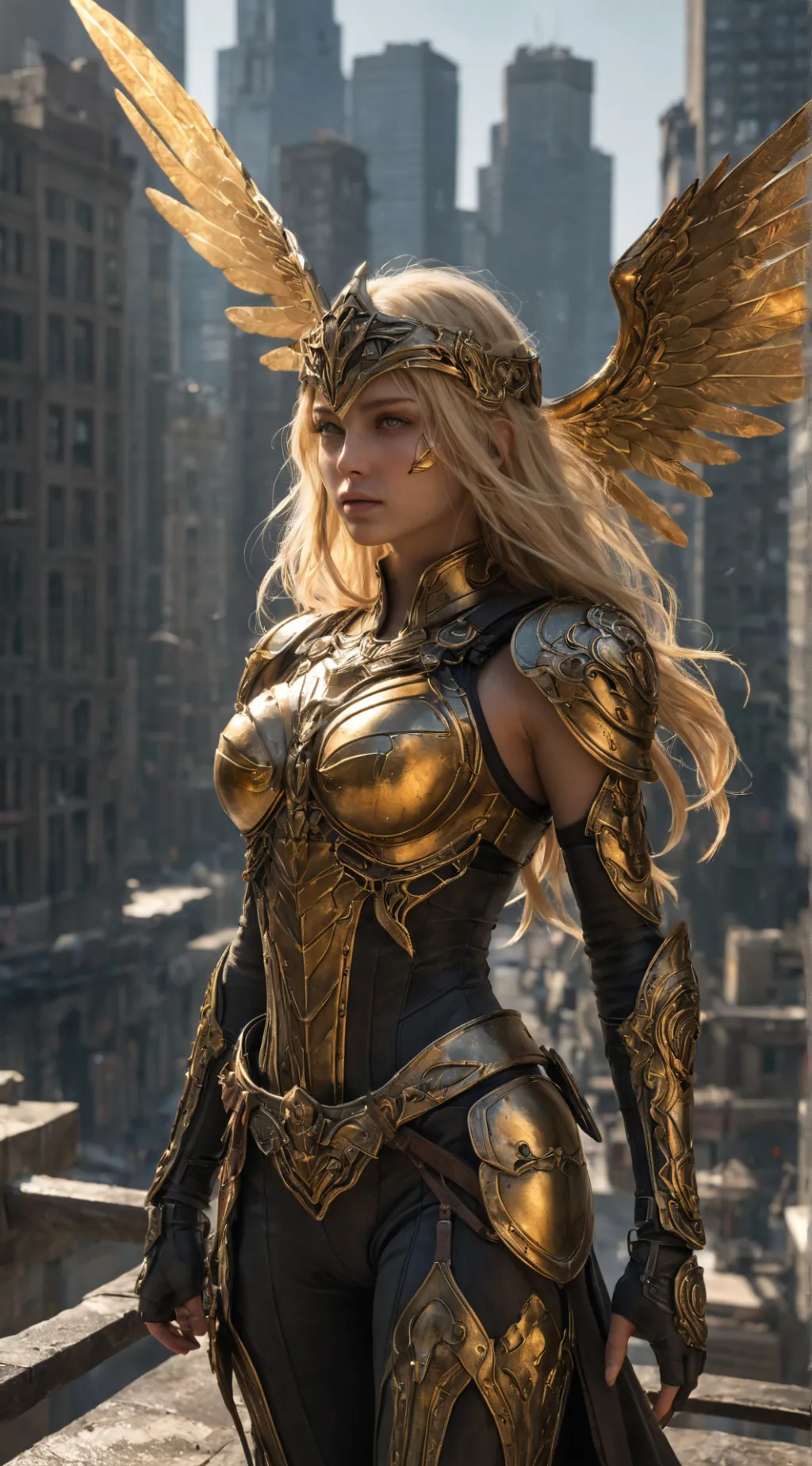 ai character: LadyHawk  background