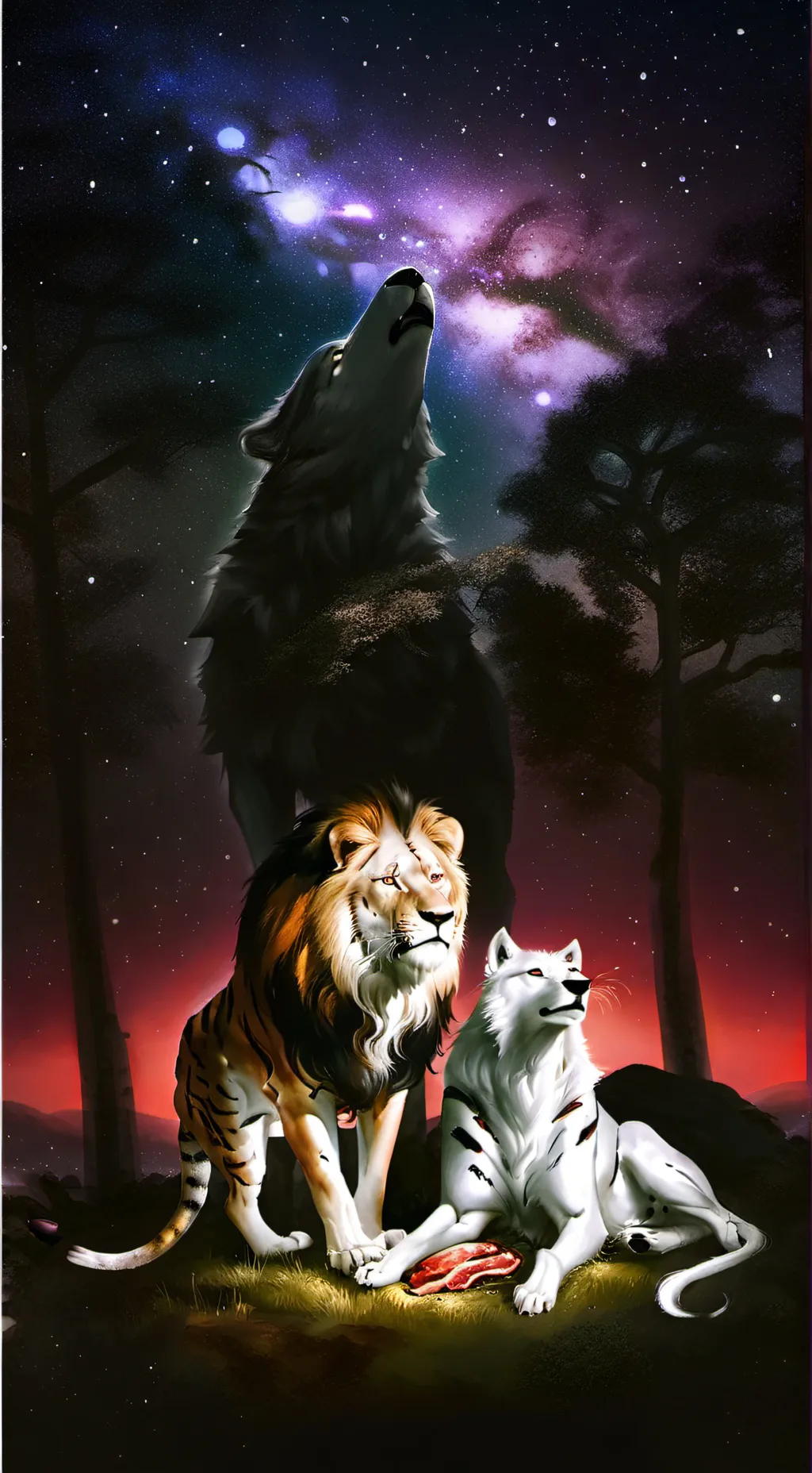 ai character: Moon and star background