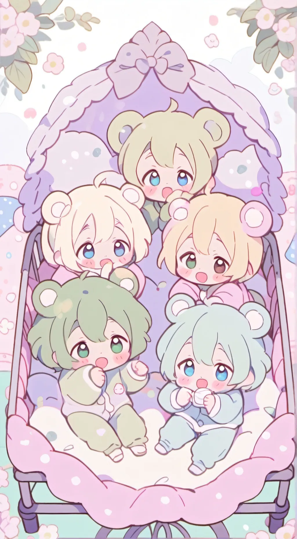 ai character: bébés orphelins background
