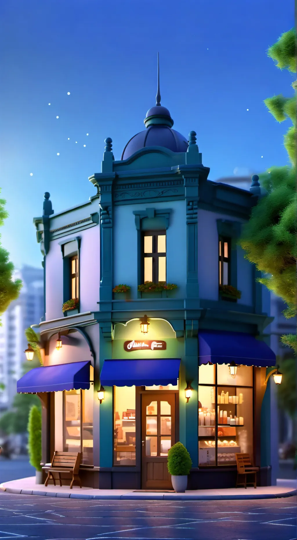 ai character: Inflatable Cafe  background